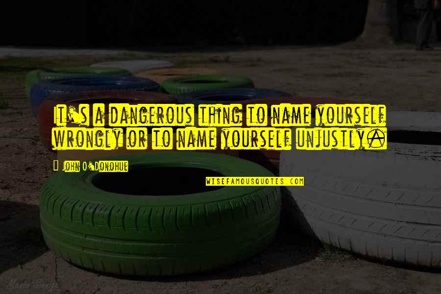 John O'brien Quotes By John O'Donohue: It's a dangerous thing to name yourself wrongly