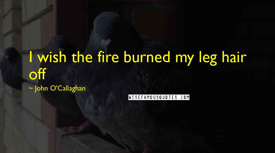 John O'Callaghan quotes: I wish the fire burned my leg hair off