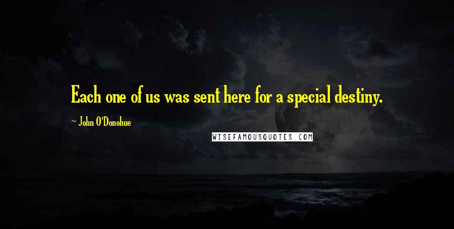 John O'Donohue quotes: Each one of us was sent here for a special destiny.