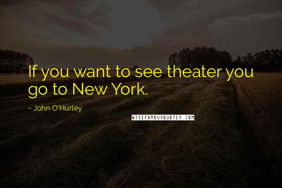John O'Hurley quotes: If you want to see theater you go to New York.