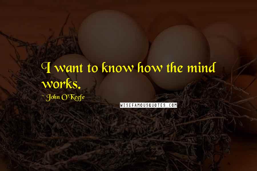 John O'Keefe quotes: I want to know how the mind works.