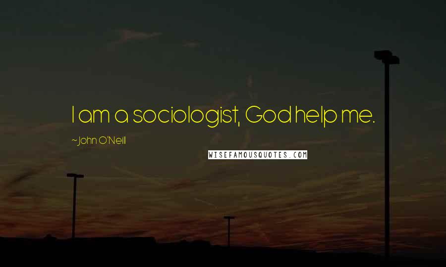 John O'Neill quotes: I am a sociologist, God help me.