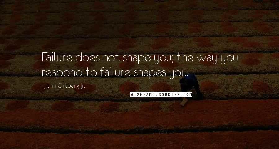 John Ortberg Jr. quotes: Failure does not shape you; the way you respond to failure shapes you.