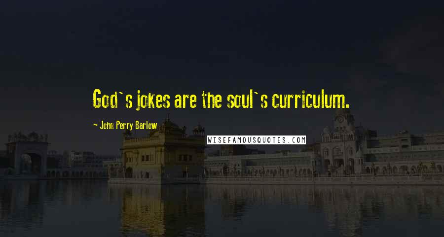 John Perry Barlow quotes: God's jokes are the soul's curriculum.