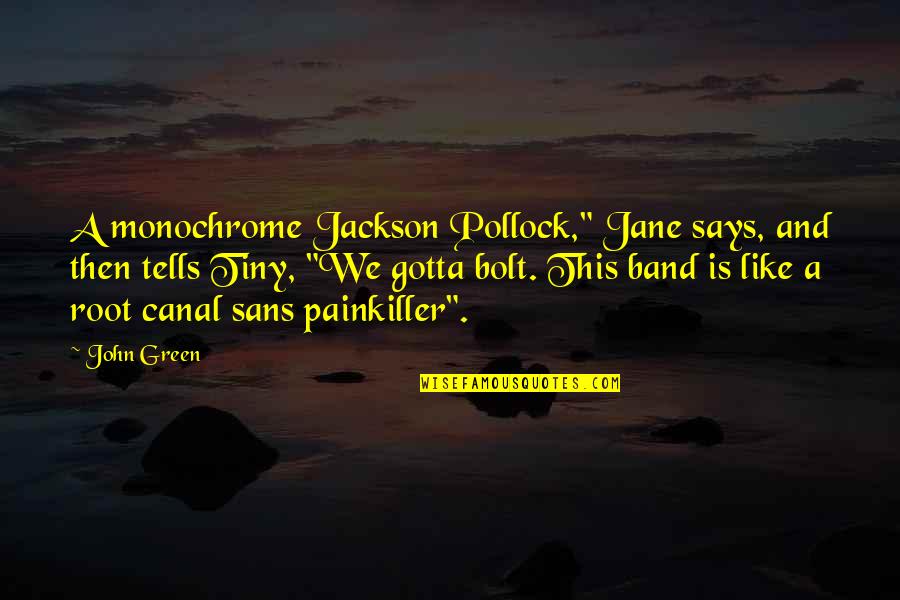 John Pollock Quotes By John Green: A monochrome Jackson Pollock," Jane says, and then