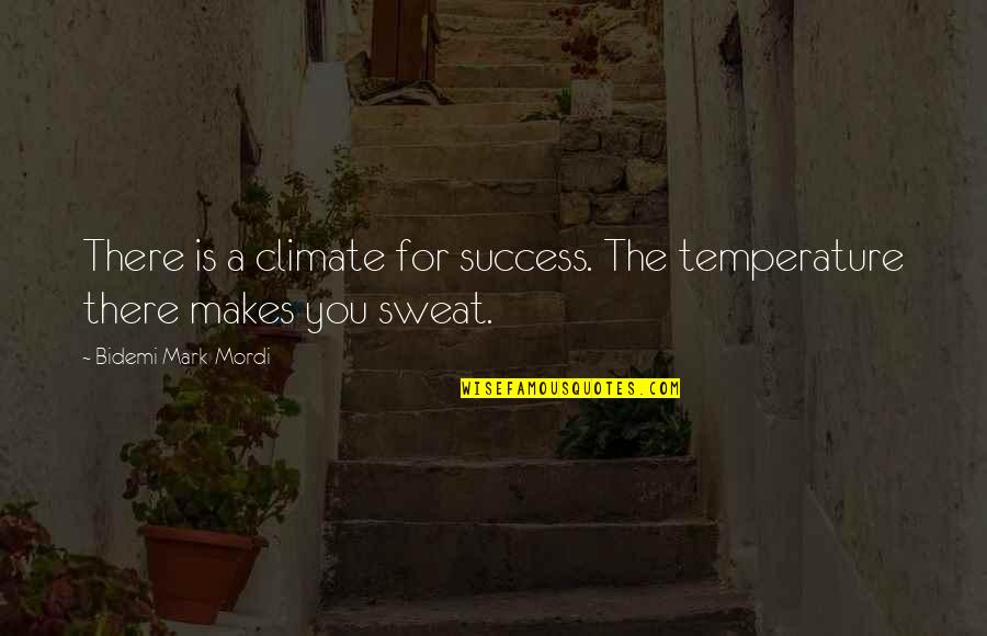 John Quincy Wydell Quotes By Bidemi Mark-Mordi: There is a climate for success. The temperature