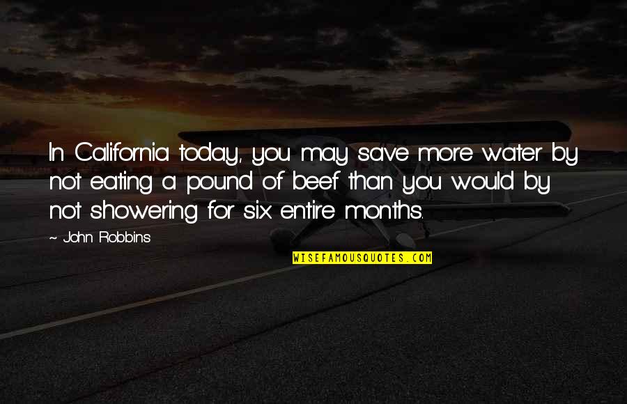 John Robbins Quotes By John Robbins: In California today, you may save more water John Robbins Quotes By John Robbins: In California today, you may save more water