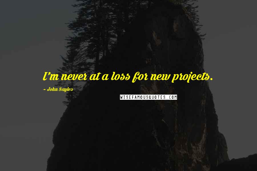 John Sayles quotes: I'm never at a loss for new projects.