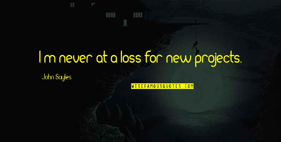 John Sayles Quotes By John Sayles: I'm never at a loss for new projects.