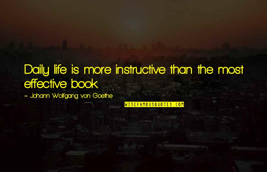 John Schnatter Quotes By Johann Wolfgang Von Goethe: Daily life is more instructive than the most