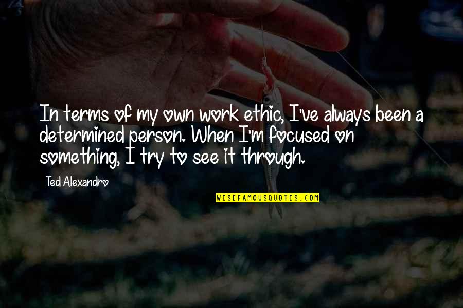 John Seely Brown Quotes By Ted Alexandro: In terms of my own work ethic, I've John Seely Brown Quotes By Ted Alexandro: In terms of my own work ethic, I've