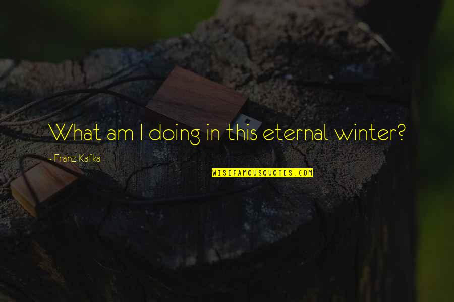 John Shaw Billings Quotes By Franz Kafka: What am I doing in this eternal winter?