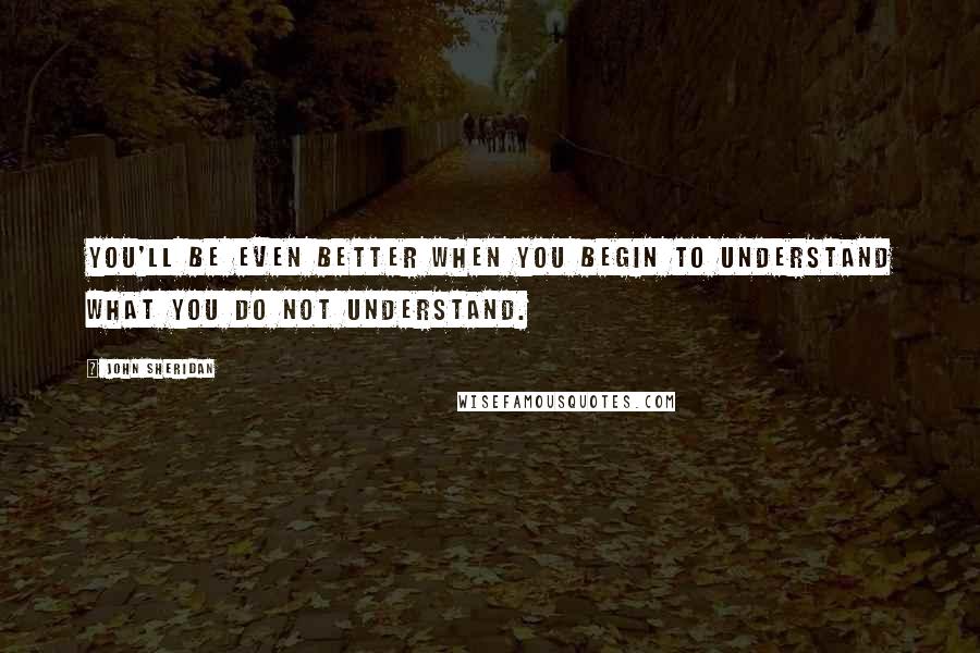 John Sheridan quotes: You'll be even better when you begin to understand what you do not understand.