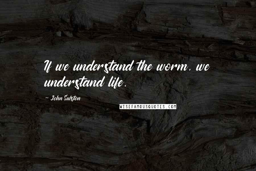 John Sulston quotes: If we understand the worm, we understand life.