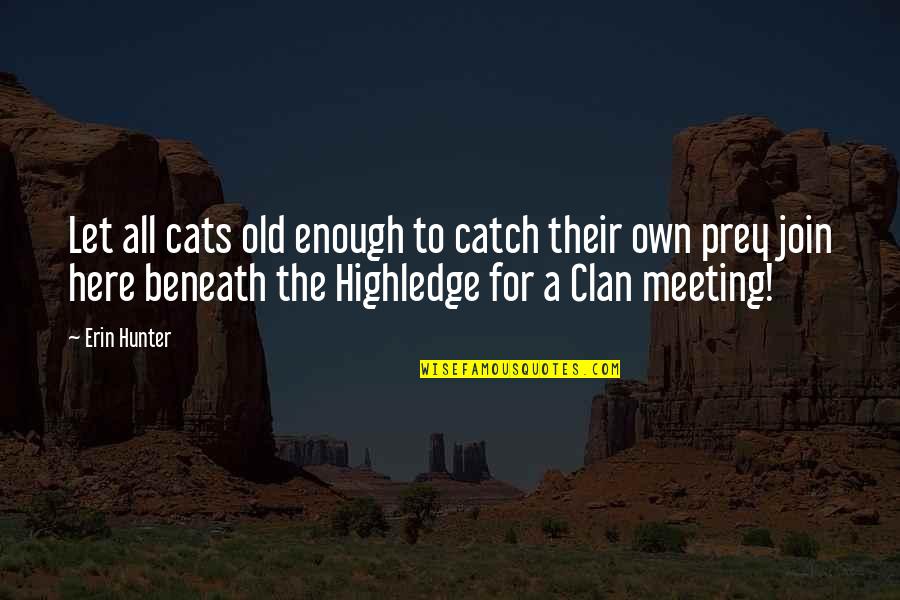 John Tanton Quotes By Erin Hunter: Let all cats old enough to catch their