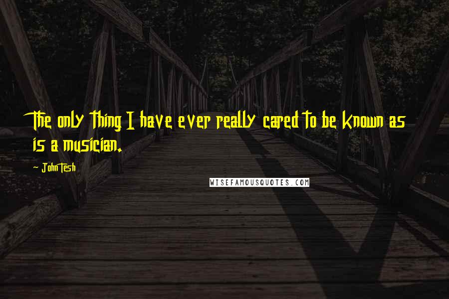 John Tesh quotes: The only thing I have ever really cared to be known as is a musician.