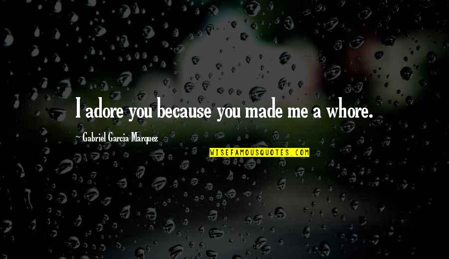 John The Baptist Advent Quotes By Gabriel Garcia Marquez: I adore you because you made me a John The Baptist Advent Quotes By Gabriel Garcia Marquez: I adore you because you made me a