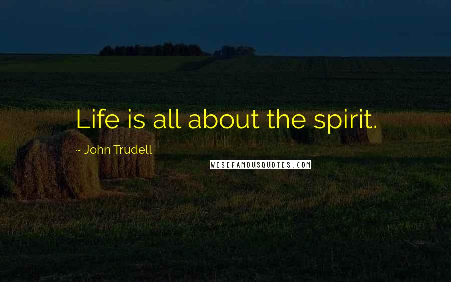 John Trudell quotes: Life is all about the spirit.