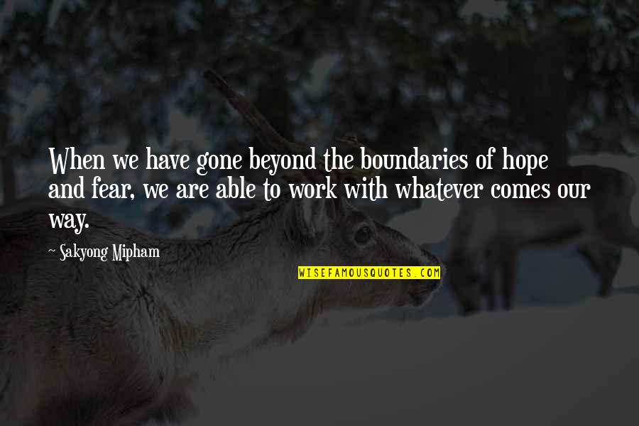 John Tuggle Quotes By Sakyong Mipham: When we have gone beyond the boundaries of