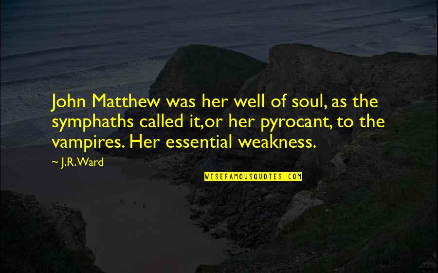 John Ward Quotes By J.R. Ward: John Matthew was her well of soul, as