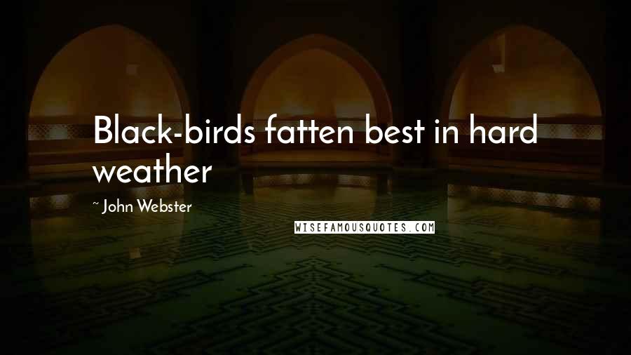 John Webster quotes: Black-birds fatten best in hard weather
