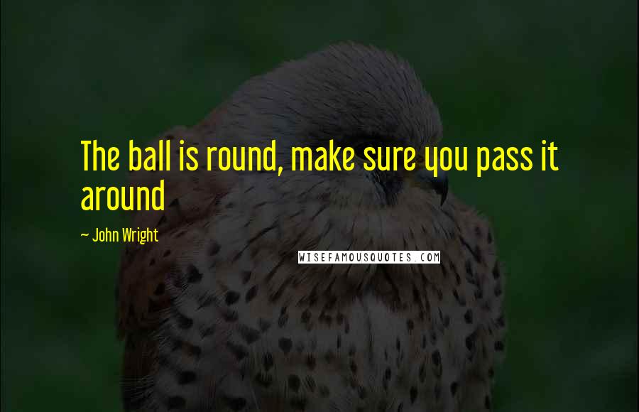John Wright quotes: The ball is round, make sure you pass it around