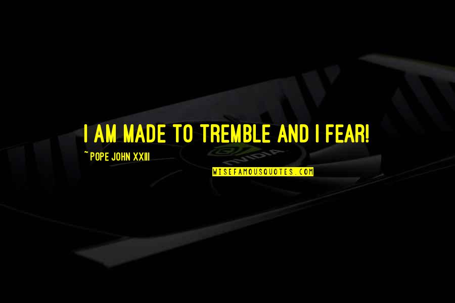 John Xxiii Quotes By Pope John XXIII: I am made to tremble and I fear!