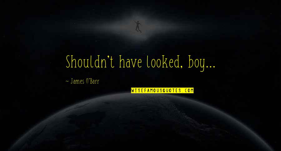John Z Delorean Quotes By James O'Barr: Shouldn't have looked, boy... John Z Delorean Quotes By James O'Barr: Shouldn't have looked, boy...