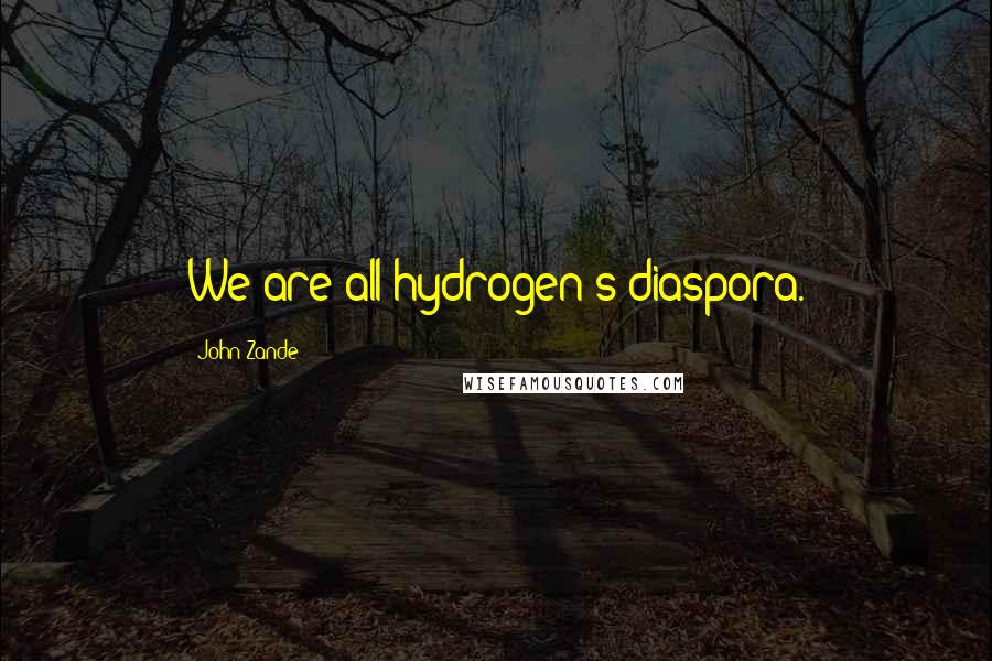 John Zande quotes: We are all hydrogen's diaspora.