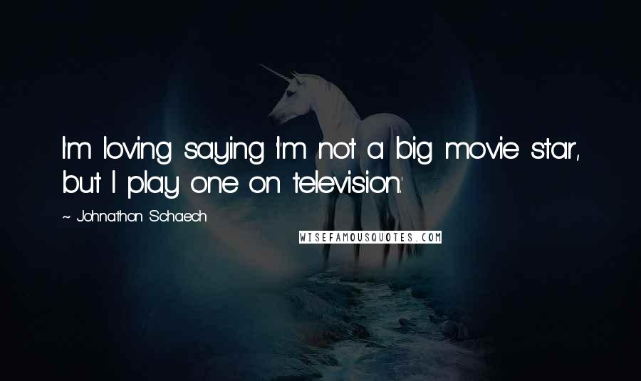 Johnathon Schaech quotes: I'm loving saying 'I'm not a big movie star, but I play one on television.'