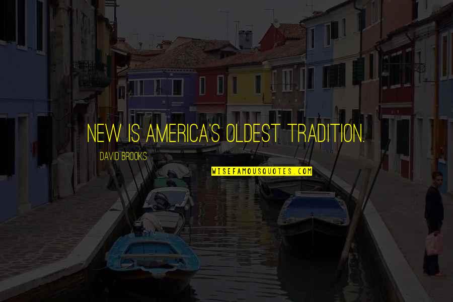 Johngreen Quotes By David Brooks: New is America's oldest tradition.