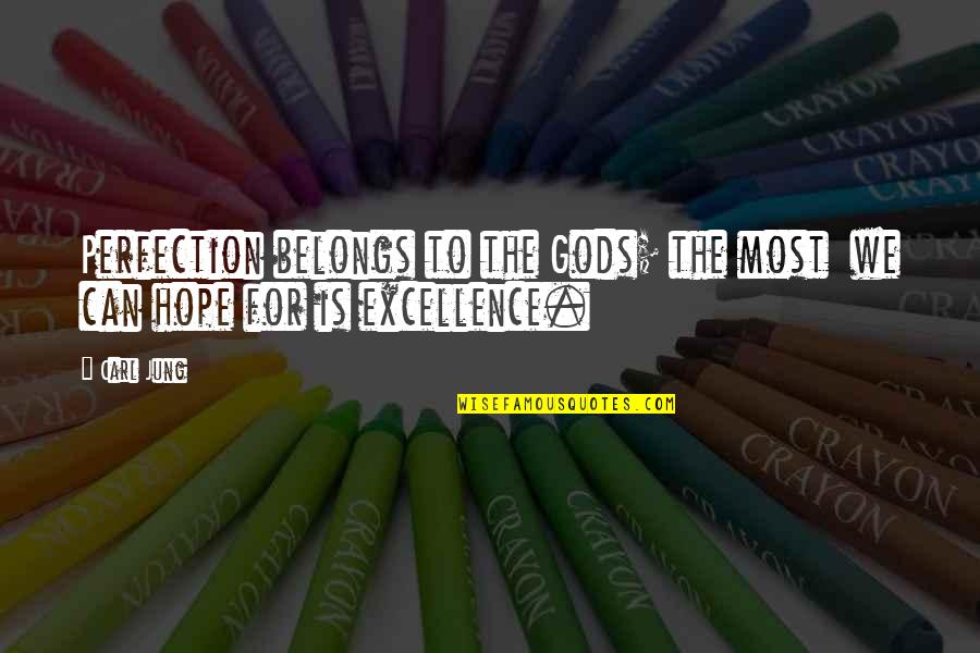 Johnna Holmgren Quotes By Carl Jung: Perfection belongs to the Gods; the most we