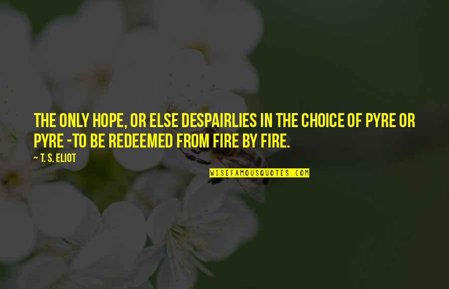 Johnno David Malouf Quotes By T. S. Eliot: The only hope, or else despairLies in the