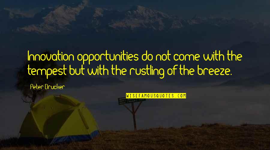 Johnny Cade In The Outsiders Quotes By Peter Drucker: Innovation opportunities do not come with the tempest