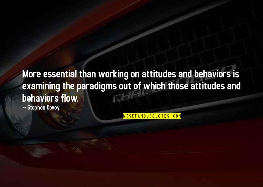 Johnny Drama Funny Quotes By Stephen Covey: More essential than working on attitudes and behaviors