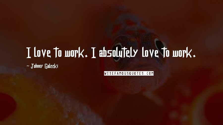 Johnny Galecki quotes: I love to work. I absolutely love to work.