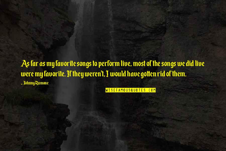 Johnny Most Quotes By Johnny Ramone: As far as my favorite songs to perform Johnny Most Quotes By Johnny Ramone: As far as my favorite songs to perform