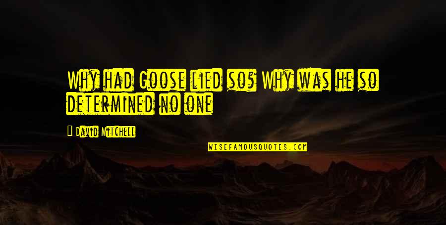 Johnny Quid Quotes By David Mitchell: Why had Goose lied so? Why was he