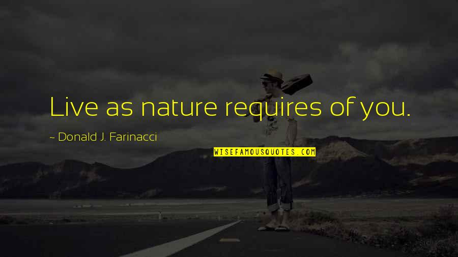 Johnny Sokko Quotes By Donald J. Farinacci: Live as nature requires of you.