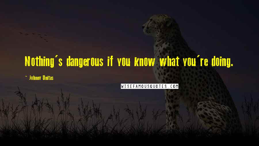 Johnny Unitas quotes: Nothing's dangerous if you know what you're doing.