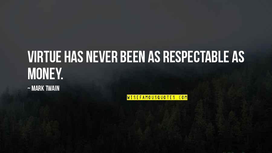 Johntae Adams Quotes By Mark Twain: Virtue has never been as respectable as money.