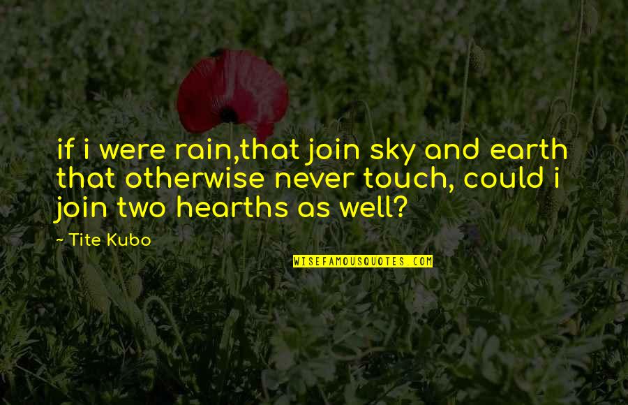Join Two Quotes By Tite Kubo: if i were rain,that join sky and earth