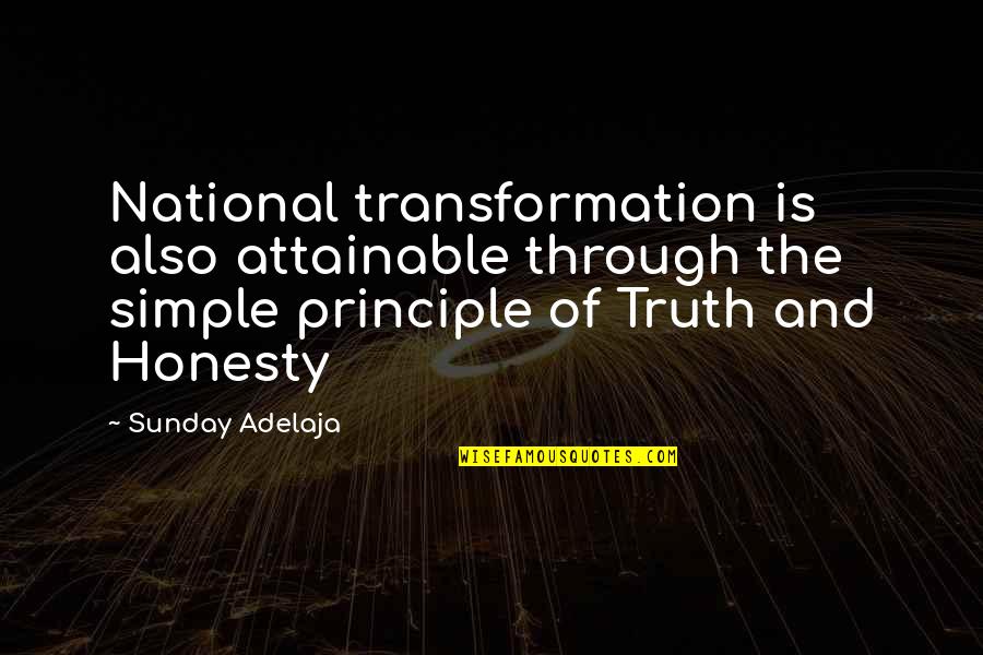 Joining Gym Quotes By Sunday Adelaja: National transformation is also attainable through the simple