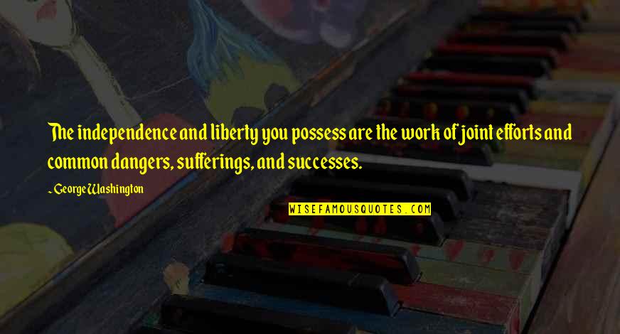 Joint Efforts Quotes By George Washington: The independence and liberty you possess are the