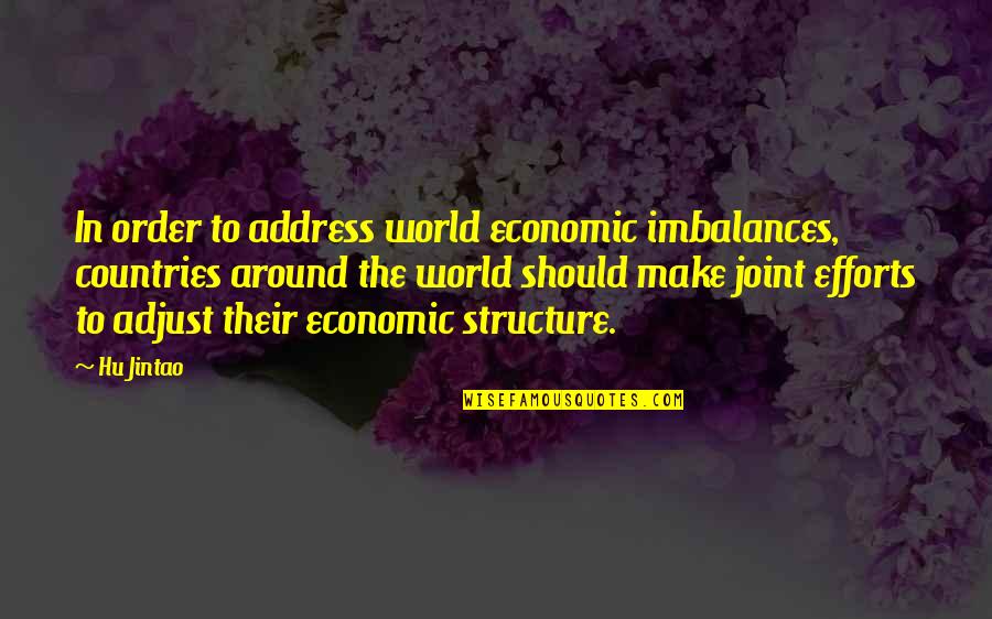 Joint Efforts Quotes By Hu Jintao: In order to address world economic imbalances, countries