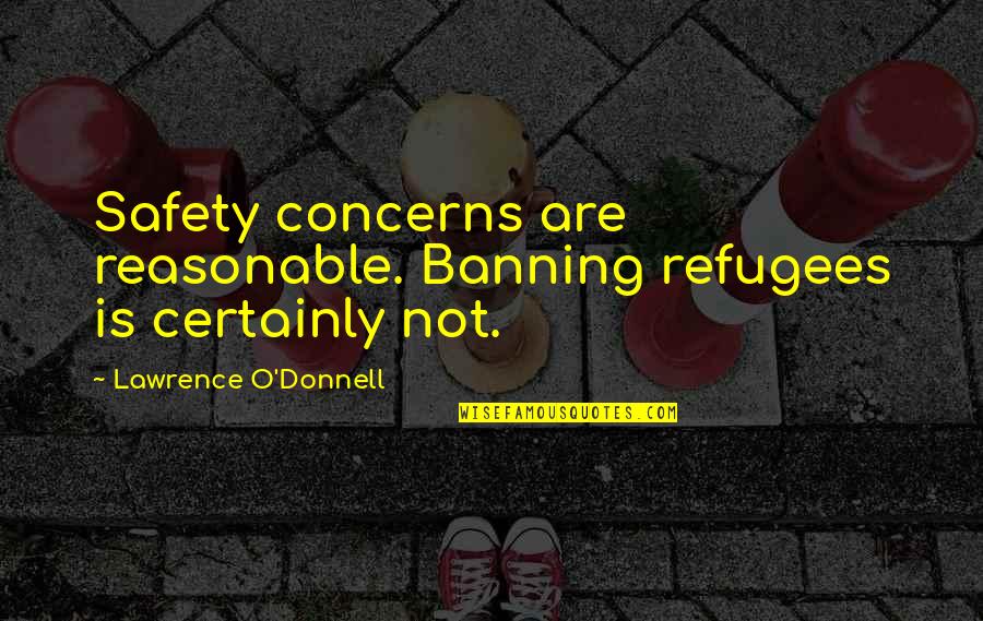 Jointness Quotes By Lawrence O'Donnell: Safety concerns are reasonable. Banning refugees is certainly