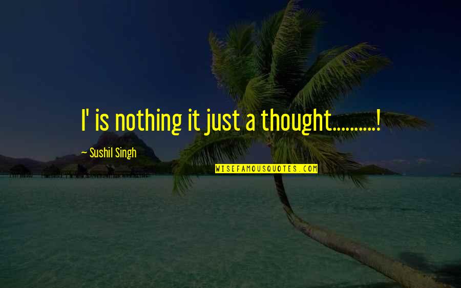 Joiwind Alexander Quotes By Sushil Singh: I' is nothing it just a thought..........!
