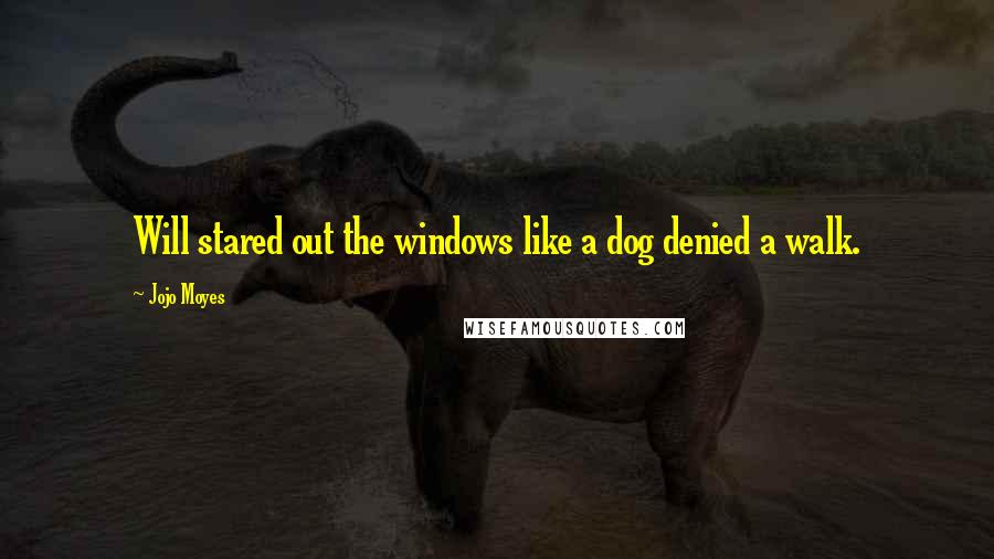 Jojo Moyes quotes: Will stared out the windows like a dog denied a walk.