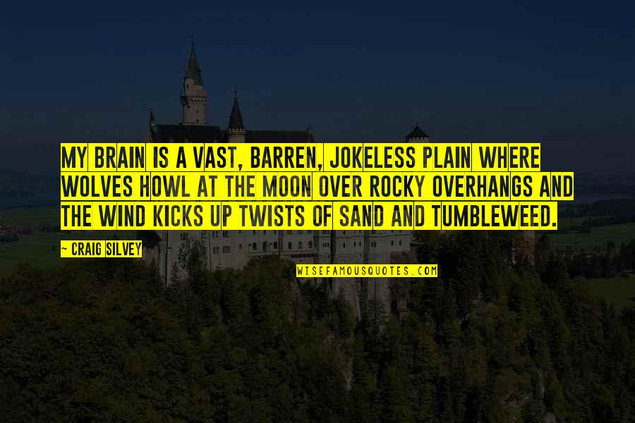 Jokeless Quotes By Craig Silvey: My brain is a vast, barren, jokeless plain Jokeless Quotes By Craig Silvey: My brain is a vast, barren, jokeless plain