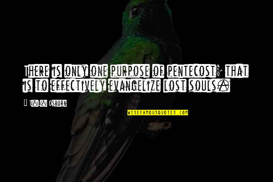 Jokes Funny Money Quotes By T.L. Osborn: There is only one purpose of pentecost; that